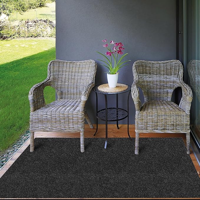 Ottomanson Commercial Scrape Rib Entry Mat – Heavy Duty Ribbed Floor Mat for High Traffic – Non Slip Rubber Back, Waterproof – Indoor Outdoor Use for Offices, Schools, Lobbies, 2' x 38', Black