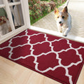 OLANLY Indoor Door Mat, 30x17, Non-Slip Absorbent Resist Dirt Entrance Mat, Washable Low-Profile Inside Floor Doormats for Entryway, Red