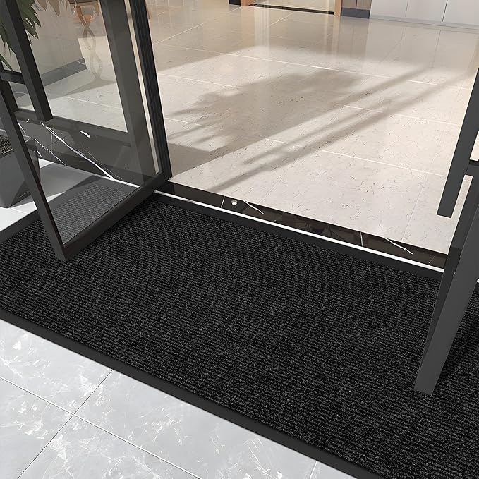 Custom Size Extra Large Front Door Mat, 2FT x 3FT Indoor Outdoor Entrance Commercial Floor Mat, Heavy Duty Dirt Trapper Doormat for Entryway Welcome Mat, Low Profile, Non-Slip, Waterproof