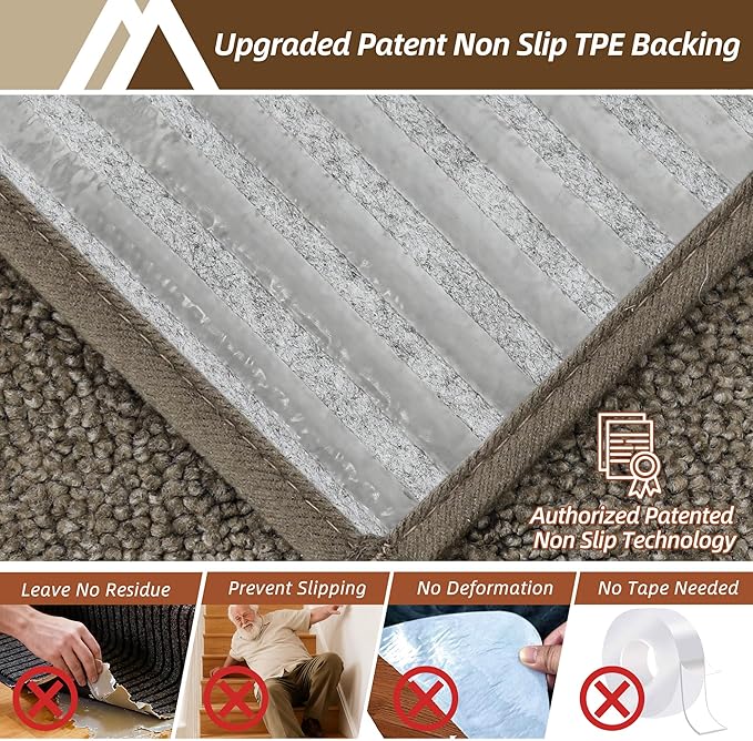 COSY HOMEER Stair Treads for Wooden Steps 9"x28" Washable Indoor Carpet Stair Treads Non Slip Soft Polyester Stair Carpet Tread Reusable Stair Runner Rugs for Kids, Elders,Pets,Light Brown,15pcs