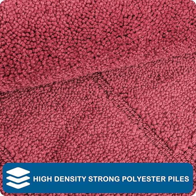 PURRUGS Machine Washable Kitchen Runner Rug 24" x 70", Non-Slip/Skid Hallway Runner Rug, Super Absorbent Soft Area Rug for Kitchen, Hallway & Laundry, Rolled Packaging, Burgundy Red
