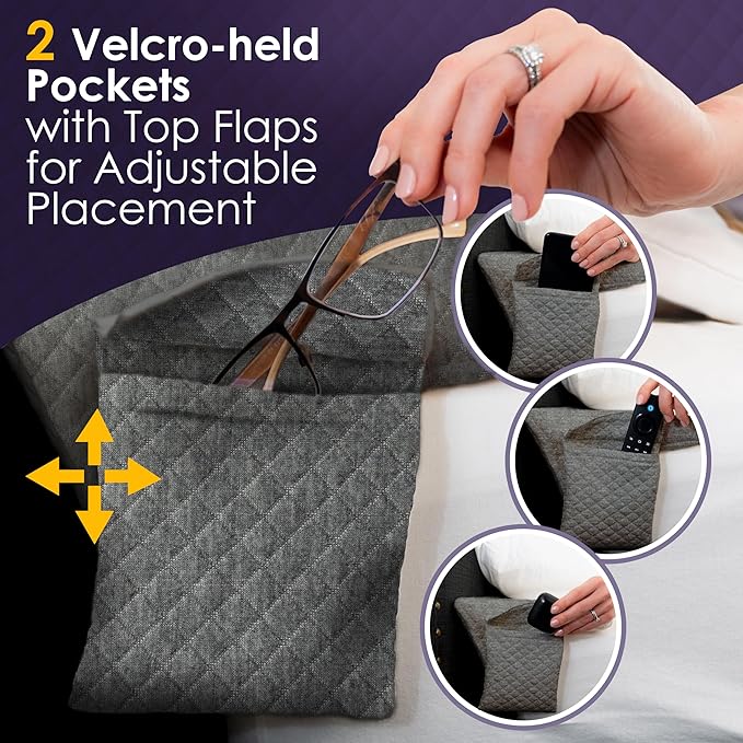 Bed Wedge Pillow for Headboard Gap Up to 7", Triangle Gap Filler for Bed, Mattress Wedge Gap Filler, Headboard Space Filler, Corner Pillow, Grey Twin 39"