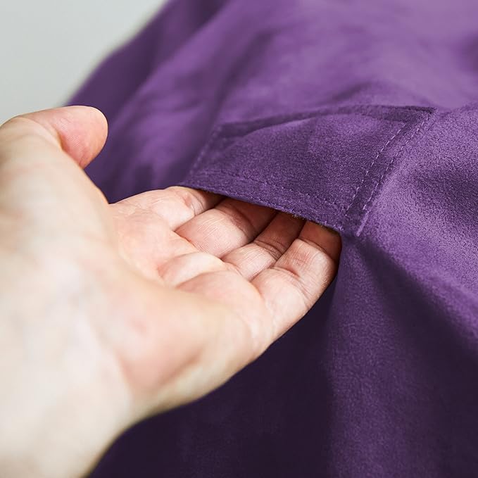 Lumaland Luxurious 5ft Large Bean Bag Chair with Microsuede Cover - Ultra Soft, Foam Filling, Washable Bean Bag Sofa for Kids, Teenagers, Adults - Sack Chair for Dorm, Family Room - Purple