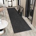 Ottomanson 2' x 18' Hallway Runner with Scraper Pile Extra Durable Non-Slip Rug Mat for Indoor & Outdoor Use - Ideal for Kitchen, Entryway, Patio & Garage - High-Traffic Carpet, Black