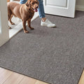 LUMI Large Indoor Door Mat, 36"x56" Non Slip Rubber Backing Entrance, Easy Clean Low Profile Ultra Thin Entryway for Inside House, Brown