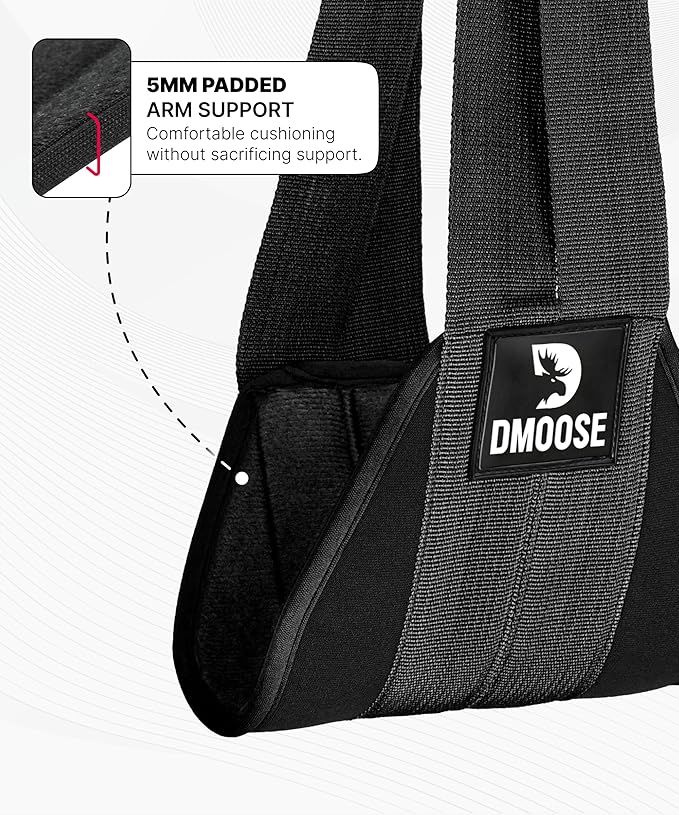 DMoose Fitness Hanging Ab Straps for Pull Up Bar & Core Strength Training - Thick Padded Arm Strap for Ab Swing with 2 Rust-Resistant Carabiners - Pull Up Straps for Ab Workouts at Home and Gym