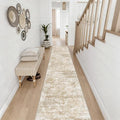 Runners for Hallways Non-Slip 2x10 Long Runner Rugs Washable Abstract Tear and Stain Resistance No Pile Lightweight Modern Rug Runners for Entryway, Kitchen, Walkway, Entrance, Beige/Yellow