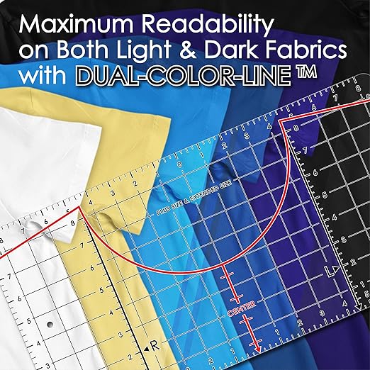(5 Sizes) Tshirt Ruler Guide for Vinyl Alignment – T Shirt Measurement Tool, Center Placement Guide for Heat Press, Shirt Ruler, Left Chest Logo, DTF, HTV, Sublimation, Shirt Alignment Tool