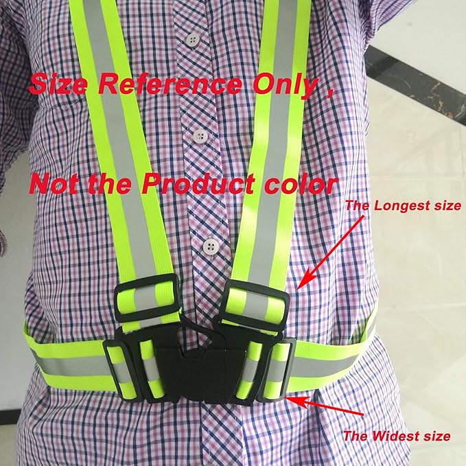 zojo Reflective Vest | Lightweight, Adjustable & Elastic | Safety & High Visibility for Running, Jogging, Walking,Cycling | Fits Outdoor Clothing (Pack of 10, Neon Blue)