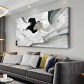 Abstract Wall Art Home Wall Decor Black White and Grey painting Abstract Canvas Art Framed Artwork Modern Home Wall Decor for Living Room Bedroom Office 24"x48"