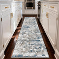 Kitchen Rugs Ultra Non-Slip 2.6x8 Washable Runner Rug Abstract Tear and Stain Resistance No Pile Lightweight Runners for Entryway, Hallway, Walkway, Bedside, Entrance, Multi