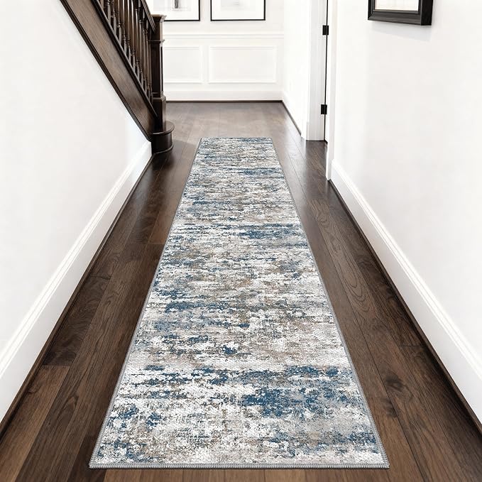 Runners for Hallways Ultra Non-Slip 2x8 Washable Kitchen Rug Abstract Tear and Stain Resistance No Pile Hand-Woven Style Lightweight Runners for Entryway, Laundry Room, Bedside, Multi