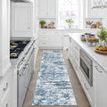 Runners for Hallways Ultra Non-Slip 2x8 Washable Kitchen Rug Abstract Tear and Stain Resistance No Pile Hand-Woven Style Lightweight Runners for Entryway, Laundry Room, Bedside, Blue
