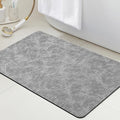 Ultra Thin Bath Mat, Upgrade Backing Non Slip Thin Bath Mats Fit Under Door, Quick Dry Ultra Absorbent Bathroom Rugs, Machine Washable Bath Rugs for Bathroom, Bathtub, Light Gray/Crackle/32"x20"
