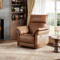 IDEALHOUSE Power Recliner Chair with Side Pockets, 270° Swivel & Glider, USB Charging Port, PU Leather, Thickened Dual-Layer Armrests, Modern Recliner for Living Room, Bedroom (Power Orange)