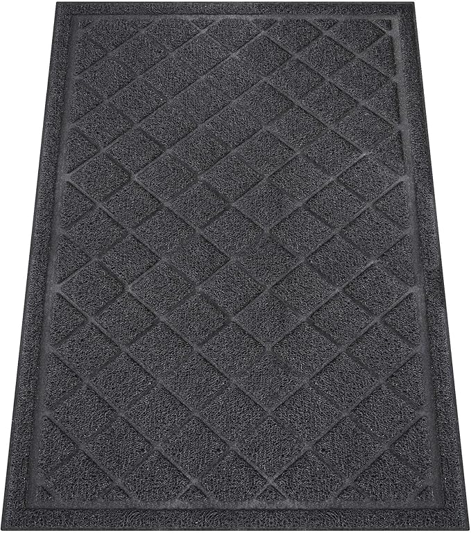Front Door Mat Indoor Outdoor, 48" x 30" Non Slip Welcome Doormat for Entryway, Heavy Duty Low Profile Entrance Rug for High Traffic Areas, Patio, Outside Entry, Yard, Porch Waterproof
