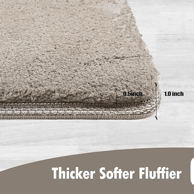 PURE ERA Carpet Stair Treads Ultra Plush 8 x 30 inch Soft Indoor Stair Protectors Pet-Friendly Non-Slip Skid Resistant Tape Free Washable Reusable(7 Pieces,Cream Gray)