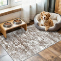 Runners for Hallways Ultra Non-Slip 2x4 Washable Kitchen Rug Abstract Tear and Stain Resistance No Pile Hand-Woven Style Lightweight Runners for Entryway, Laundry Room, Bedside, Brown