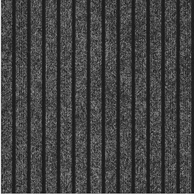 Ottomanson 2'7" x 52' Hallway Runner with Scraper Pile - Extra Durable Non-Slip Rug Mat for Indoor & Outdoor Use - Ideal for Kitchen, Entryway & Garage - High-Traffic Carpet, Black