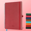 Planner 2026 Daily Weekly and Monthly,11.5"x8.5",12 Months Spiral Bound Calendar Agenda with Self-adhesive Pen Holder,2026 Appointment Book with Vegan Leather Soft Cover,Red