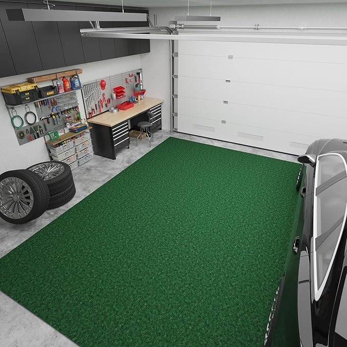 Ottomanson 6'6" x 53' Hallway Runner with Scraper Pile - Extra Durable Non-Slip Rug Mat for Indoor & Outdoor Use - Ideal for Kitchen, Entryway & Garage - High-Traffic Carpet, Green