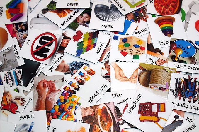 Smile4Autism Small 1.5"x1.5" Loose Visual Picture Cards, Receptive and Expressive Language, Speech Articulation Therapy, ASD, ADD, ADHD, Apraxia, & Stroke Patients. (Real Photos 162 Pcs., Plastic)