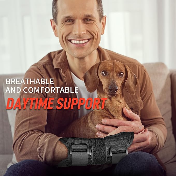 FEATOL Wrist Brace for Carpal Tunnel, Adjustable Night Wrist Support Brace with Splints Right Hand, Large/X-Large, Hand Support for Arthritis, Tendonitis, Sprain, Injuries