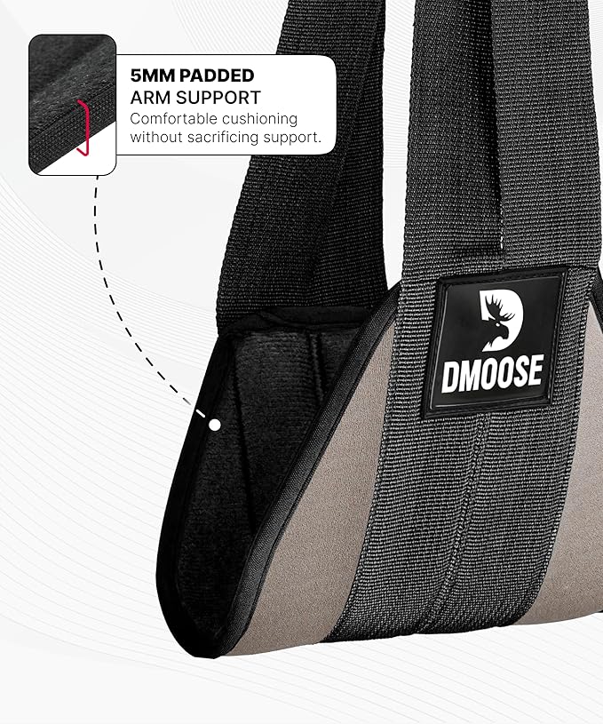 DMoose Fitness Hanging Ab Straps for Pull Up Bar & Core Strength Training - Thick Padded Arm Strap for Ab Swing with 2 Rust-Resistant Carabiners - Pull Up Straps for Ab Workouts at Home and Gym