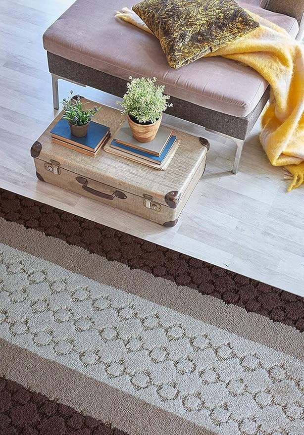 Custom Size Hallway Runner Rug Brown Color 31 inch Wide Select Your Length Non-Slip (Skid Resistance) Rubber Backing 24 feet x 31 inch
