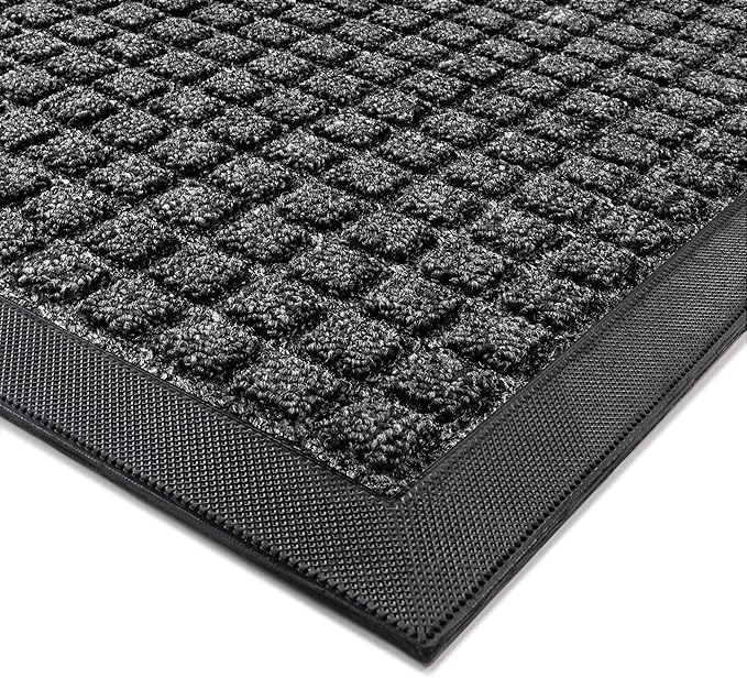 Front Door Mat Outside Entrance, 6' x 2' Heavy Duty Outdoor Mats for Entryway, All Season Weather Outdoor Doormat, Natural Rubber Non Slip Welcome Mats for Front Door