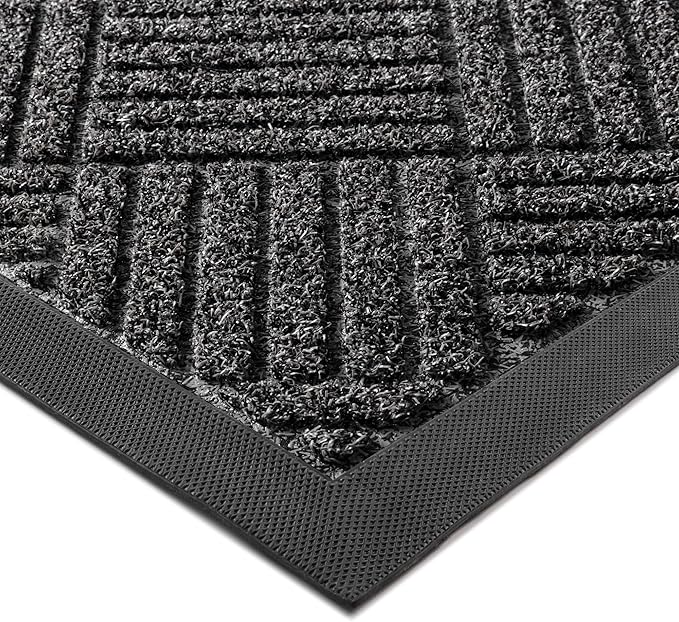 Front Door Mat Outside Entrance, 5' x 4' Heavy Duty Indoor Outdoor Door Mats for Entryway, Trap Dirt Outdoor Doormat Low Profile, Non Slip Welcome Mats for Front Door, Artificial Grass