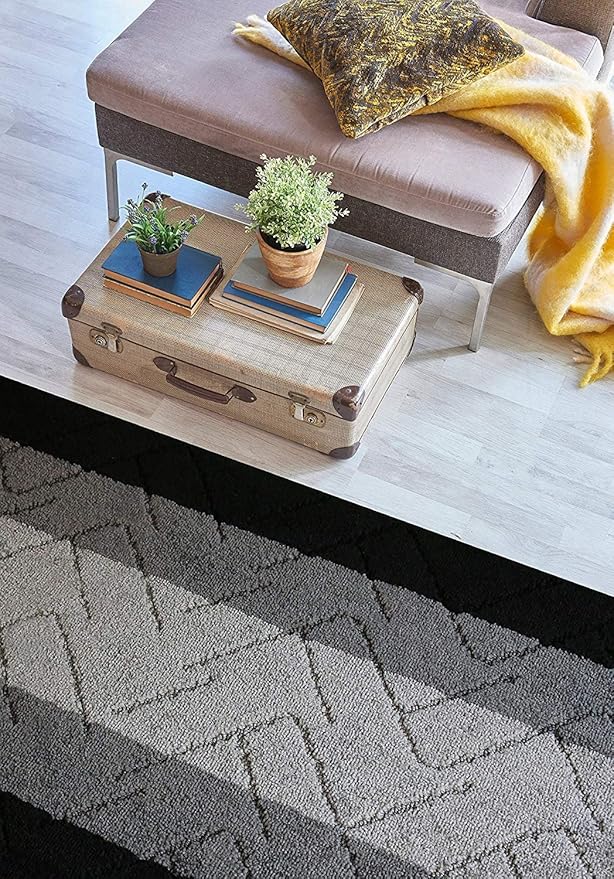 Custom Size Hallway Runner Rug Grey Color 31 inch Wide Select Your Length Non-Slip (Skid Resistance) Rubber Backing 10 feet x 31 inch