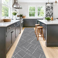 Kitchen Rugs Ultra Non-Slip 2.6x12 Washable Runner Rug Modern Tear and Stain Resistance No Pile Lightweight Runners for Entryway, Hallway, Walkway, Bedside, Entrance, Gray