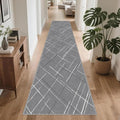 Gray Runner Rug Ultra Non-Slip 2x10 Long Hallway Rugs Washable Modern Tear and Stain Resistance No Pile Lightweight Modern Rug Runners for Entryway, Kitchen, Walkway, Entrance, Gray