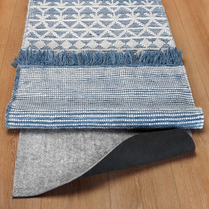 RUGPADUSA - Dual Surface - 2'x12' - 1/8" Thick - Felt + Rubber - Non-Slip Backing Rug Pad - Adds Low-Profile Comfort and Protection