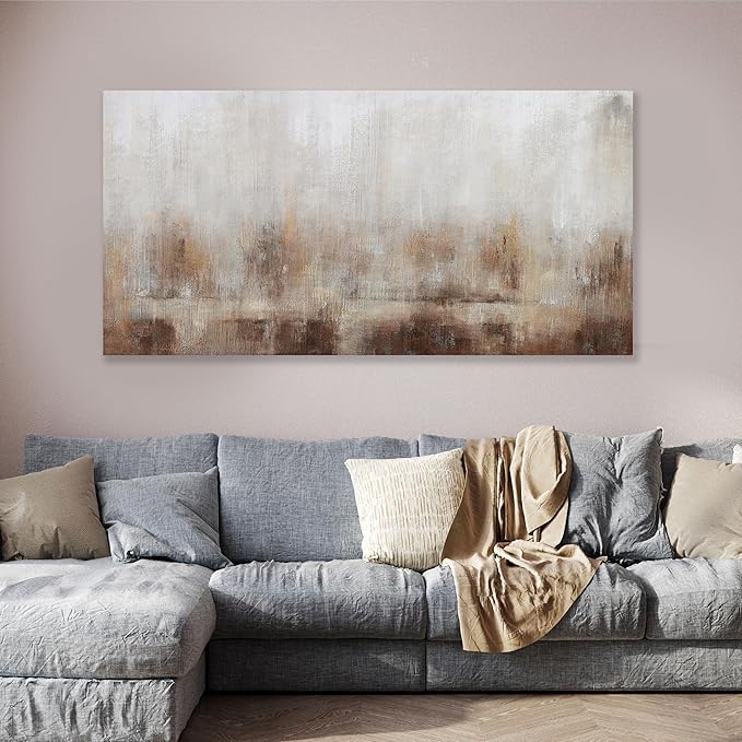 Abstract Wall Art Home Decor Wall Brown Canvas Print Wall Art Framed Modern Abstract Artwork for Living Room Bedroom Dining Room Home Office Decor 20"x40"