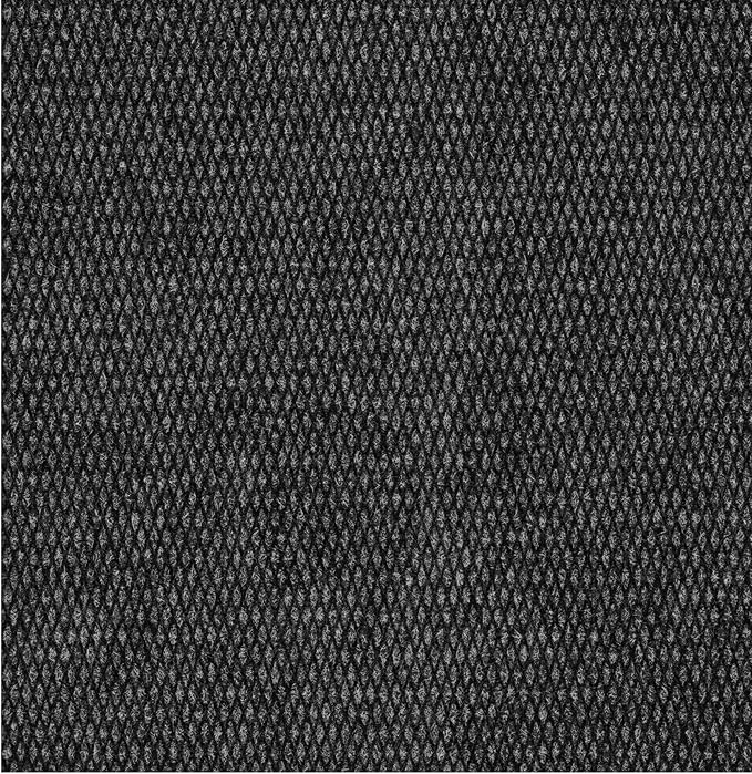 Ottomanson Commercial Scrape Rib Entry Mat – Heavy Duty Ribbed Floor Mat for High Traffic – Non Slip Rubber Back, Waterproof – Indoor Outdoor Use for Offices, Schools, Lobbies, 2' x 26', Black