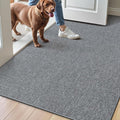 LUMI Ultra Thin Door Mat for Entryway,36"x56" Low Profile Non Slip Rubber Backing Indoor Doormat, Easy Clean Welcome Entrance Mat for Inside House, Patio,Dark Grey