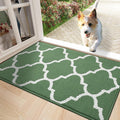 OLANLY Indoor Door Mat, 36x24, Non-Slip Absorbent Resist Dirt Entrance Mat, Washable Low-Profile Inside Floor Doormats for Entryway, Green
