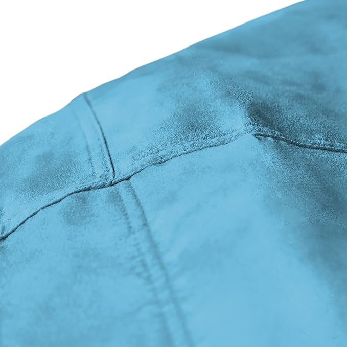 Lumaland Luxurious Giant 6ft Bean Bag Chair with Microsuede Cover - Ultra Soft, Foam Filling, Washable XL Bean Bag Sofa for Kids, Teenagers, Adults - Sack Chair for Dorm, Family Room - Light Blue