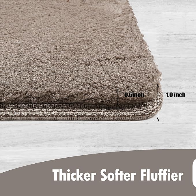 PURE ERA Carpet Stair Treads Ultra Plush 8" X 30" Soft Indoor Stair Protectors Pet-Friendly Non-Slip Skid Resistant Tape Free Washable Reusable(14 Pieces, Brown)