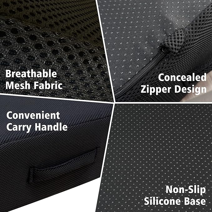 Office Chair Booster Cushion — 6-Inch Extra-Thick Height Increase Seat Pad with Dual-Layer Foam & Non-Slip Bottom