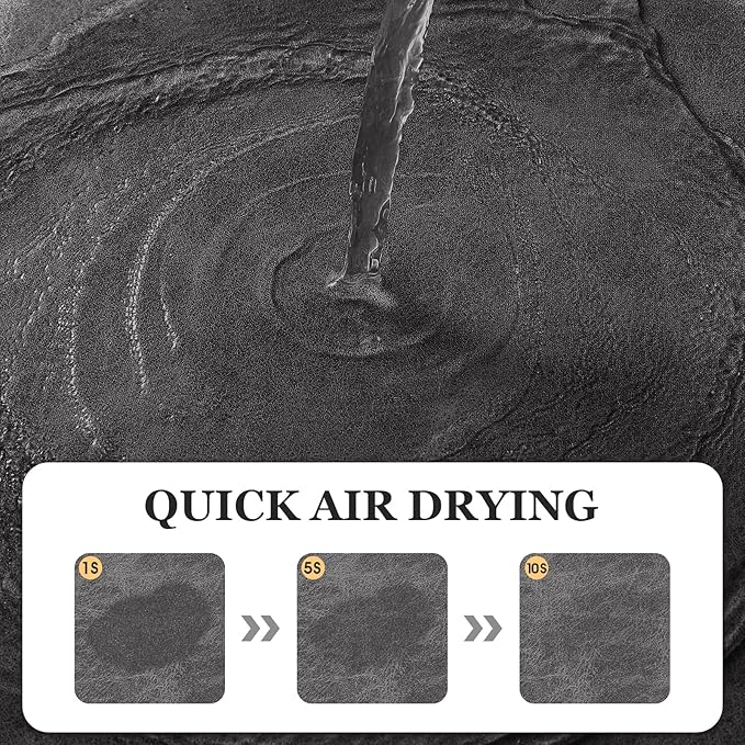 ACCUMTEK Ultra Thin Bath Mat, Upgrade Backing Non Slip Thin Bath Mats Fit Under Door, Quick Dry Ultra Absorbent Bathroom Rugs, Machine Washable Bath Rugs for Bathroom, Charcoal Gray/Crackle/24 x17