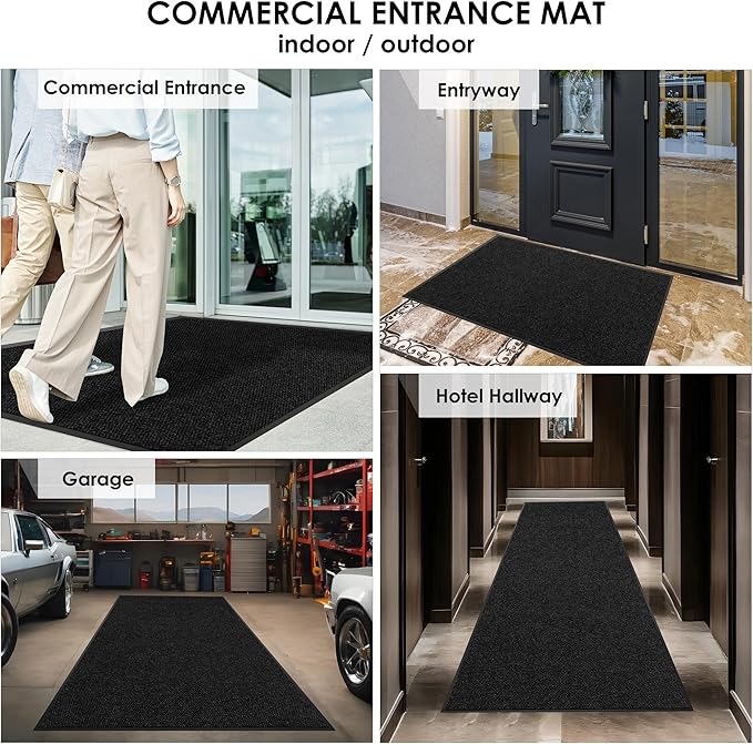 4′ x 41′ Front Door Mat Indoor Outdoor Entrance, Commercial Floor Mat Heavy Duty Dirt Trapper Entryway Doormat, Custom Size Non Slip Rubber Backing Welcome mat, Door Mat for High Traffic Area