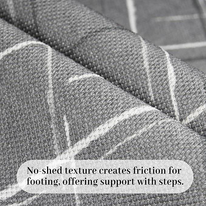 Kitchen Rugs Ultra Non-Slip 2.6x12 Washable Runner Rug Modern Tear and Stain Resistance No Pile Lightweight Runners for Entryway, Hallway, Walkway, Bedside, Entrance, Gray