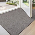 LUMI Ultra Thin Door Mat for Entryway, 24"x36" Low Profile Non Slip Rubber Backing Indoor Doormat, Easy Clean Welcome Entrance Mat for Inside House, Patio, Brown