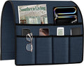 Joywell Armrest Organizer Remote Holder for Recliner Armchair Caddy Couch Sofa Arm Chair Caddie with 6 Pocket Storage for Magazine, iPad, Phone,Vintage Blue