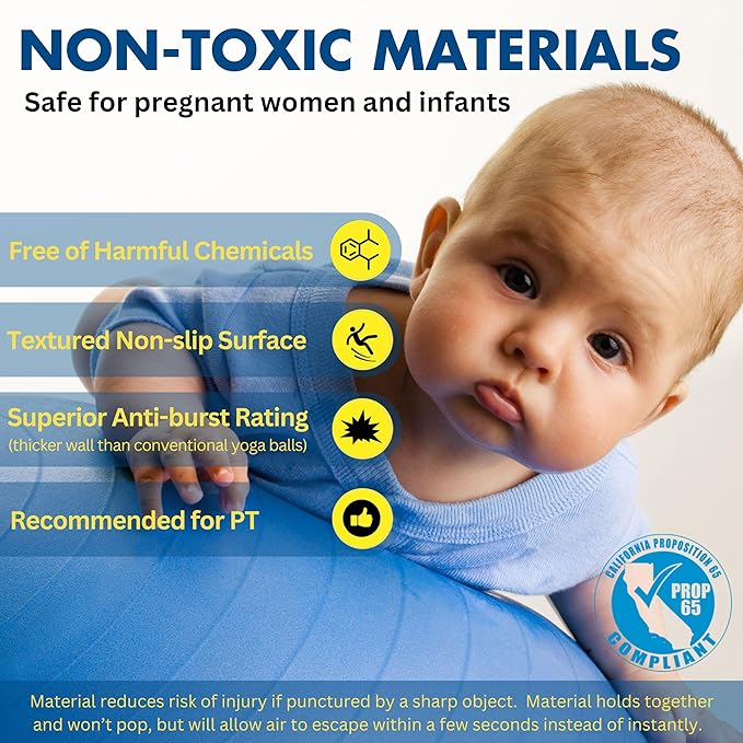 ProBody Pilates Exercise Ball - Multiple Sizes Gym Grade Balance Ball for Fitness, Yoga, Workout, Pregnancy & Physical Therapy