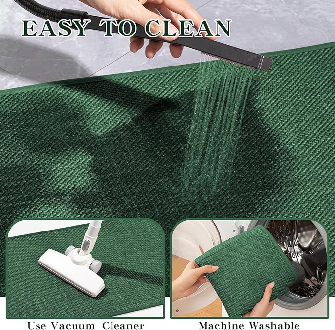 chakme Bathroom Rugs Mat 36x25, Ultra Thin Non Slip Bath Mat Large Quick Dry Absorbent Bath Mat for Bathroom Floor, (Green, 36"x25")
