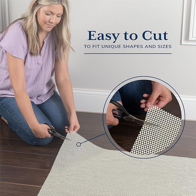 Veken 3x6 Ft Rug Pad Gripper for Hardwood Floors, Non Slip Rug Pads for Area Rugs, Thick Rug Grippers for Tile Floors, Under Carpet Anti Skid Mat, Keep Your Rugs Safe and in Place